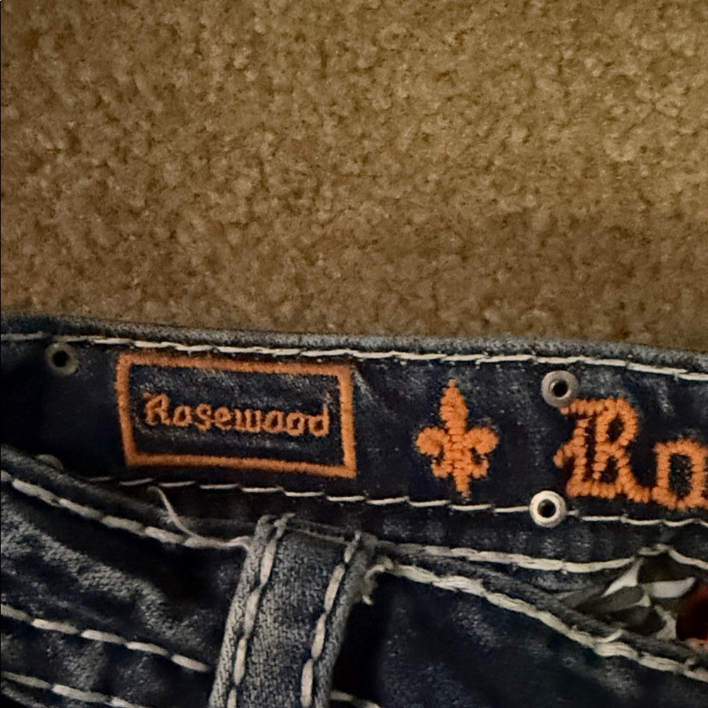 Rock Revival Women's Blue Skinny Jeans with Embellished Pockets - Picture 4 of 7
